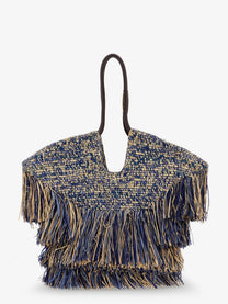 Zimmermann Women's Goldentime Raffia Shoulder Bag Blue