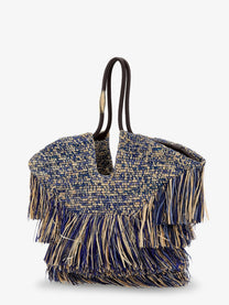 Zimmermann Women's Goldentime Raffia Shoulder Bag Blue