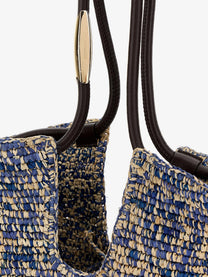 Zimmermann Women's Goldentime Raffia Shoulder Bag Blue