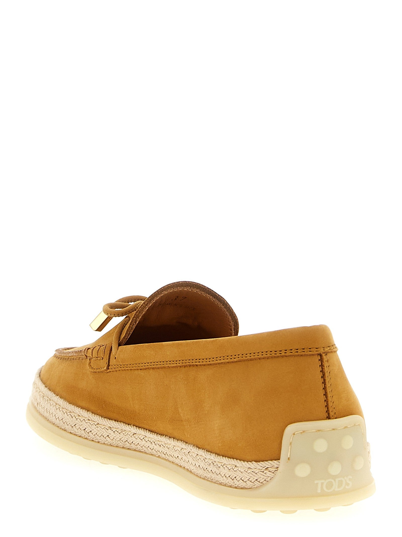 Tod's Gomma Rafia 92K Loafers Beige