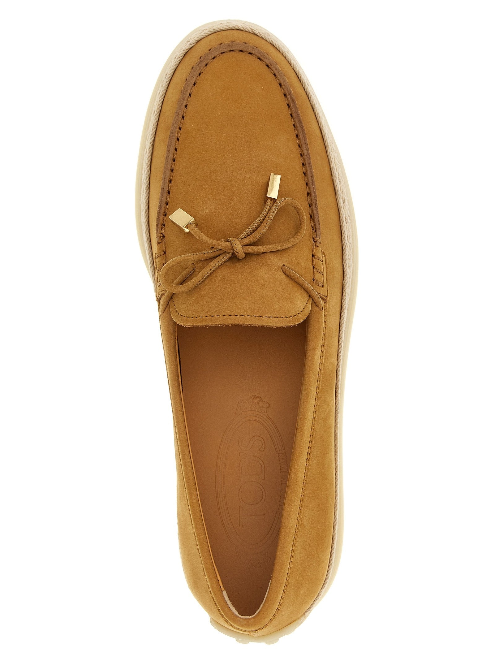 Tod's Gomma Rafia 92K Loafers Beige
