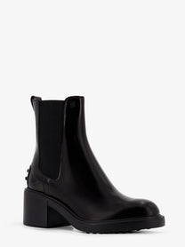 Tod's Women's Gomma T60 Leather Ankle Boots Black