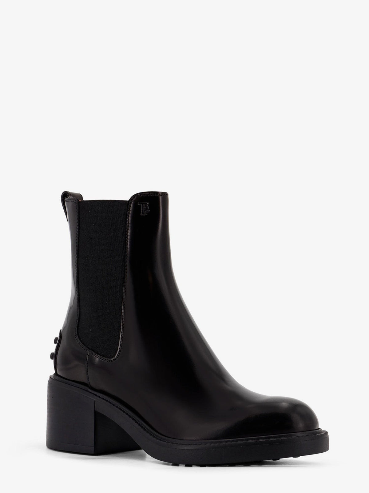 Tod's Women's Gomma T60 Leather Ankle Boots Black, view 2