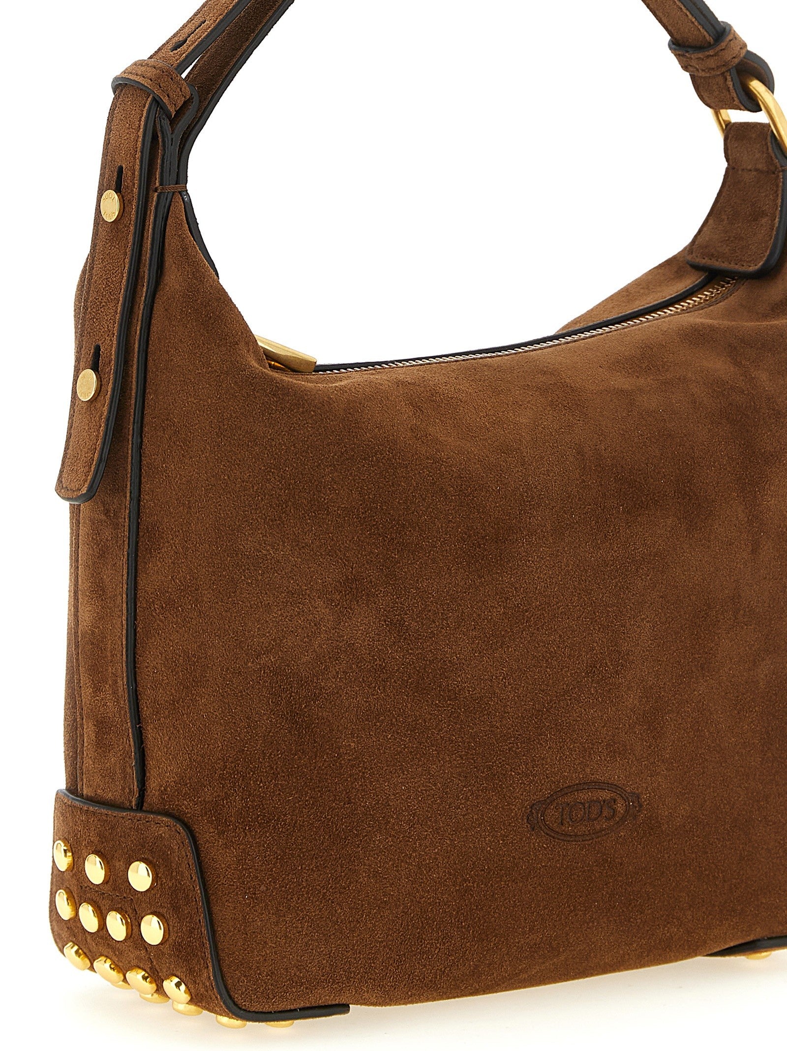 Tod's Gommini Mini Suede Shoulder Bag Brown