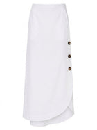 Max Mara Canvas Viscose Linen Studio Women's Skirt White