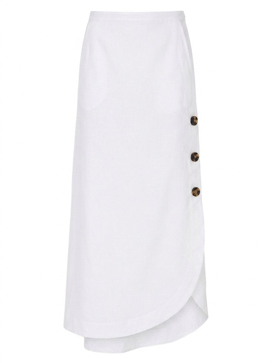 Max Mara Women's Gonna in Canvas DI Viscosa Lino White