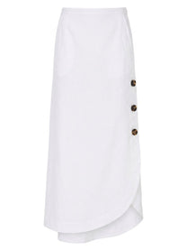 Max Mara Women's Gonna in Canvas DI Viscosa Lino White