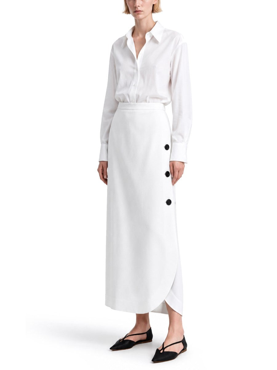 Max Mara Women's Gonna in Canvas DI Viscosa Lino White