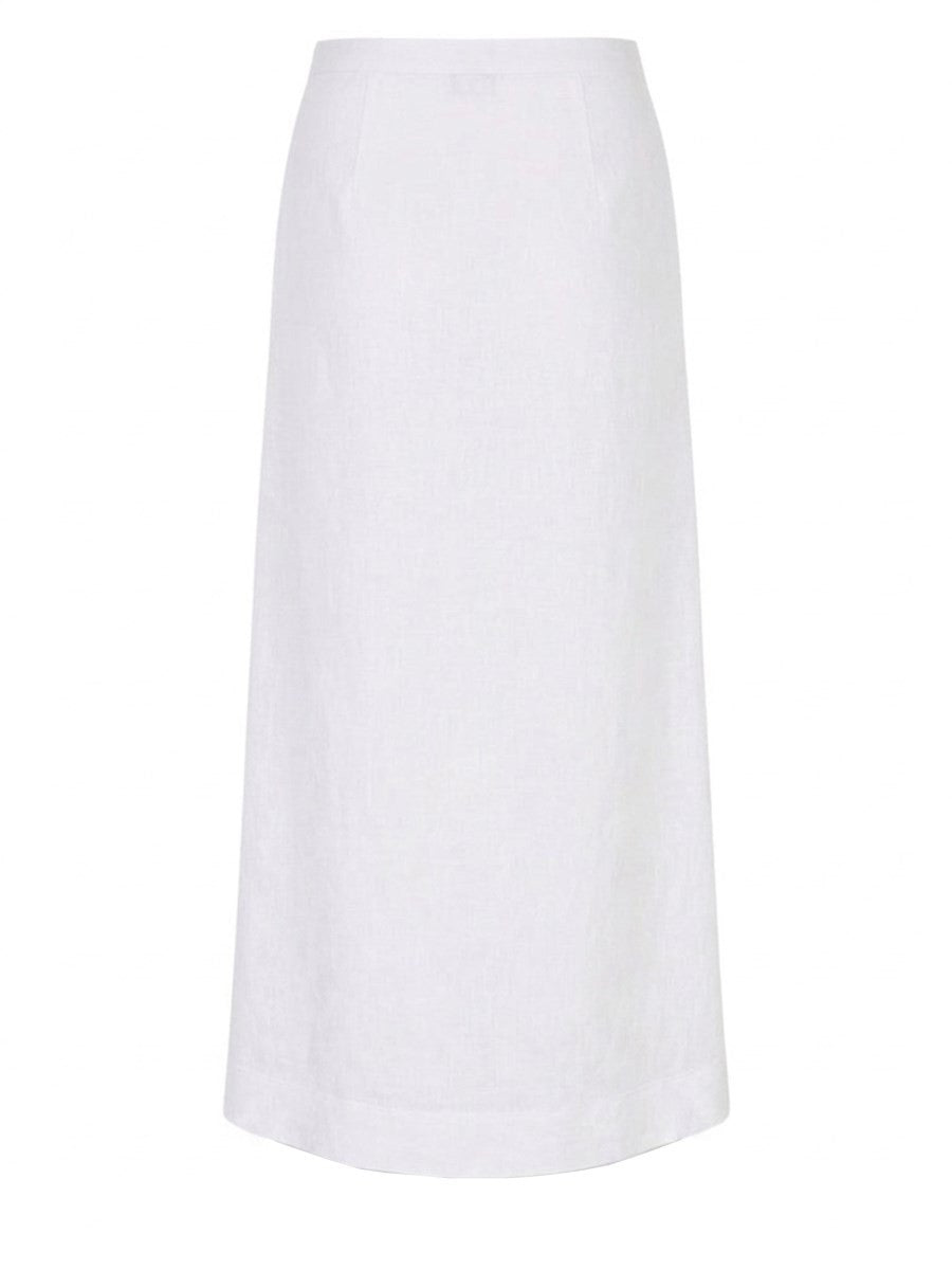 Max Mara Women's Gonna in Canvas DI Viscosa Lino White