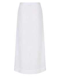 Max Mara Women's Gonna in Canvas DI Viscosa Lino White