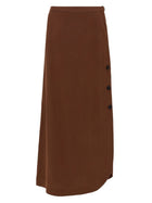 Max Mara Studio Women's Canvas Viscose Linen Skirt Brown