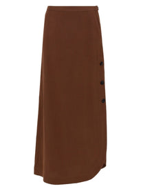 Max Mara Women's Gonna in Canvas DI Viscosa Lino Brown