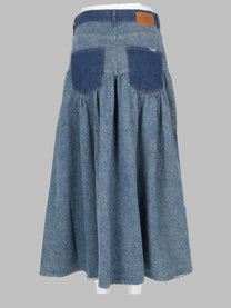 Ganni Women's Gonna in Denim Patchwork Blue
