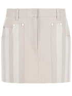 Fendi Women's Drill Cotton Jacquard Skirt White