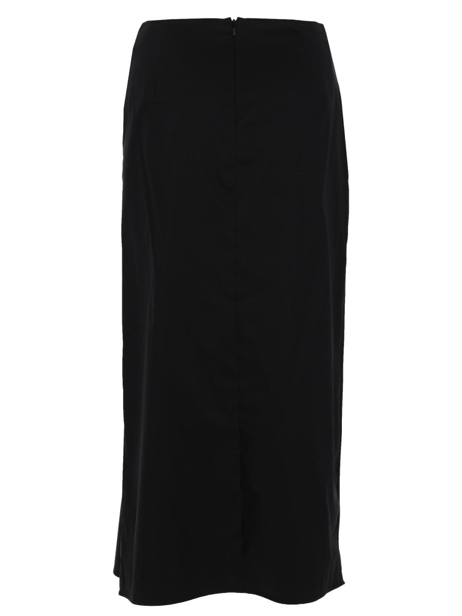 Max Mara Women's Gonna in Raso DI Cotone Black