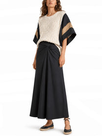 Max Mara Women's Gonna in Raso DI Cotone Black