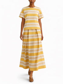Herno Women's Gonna Lunga Pieghe Yellow