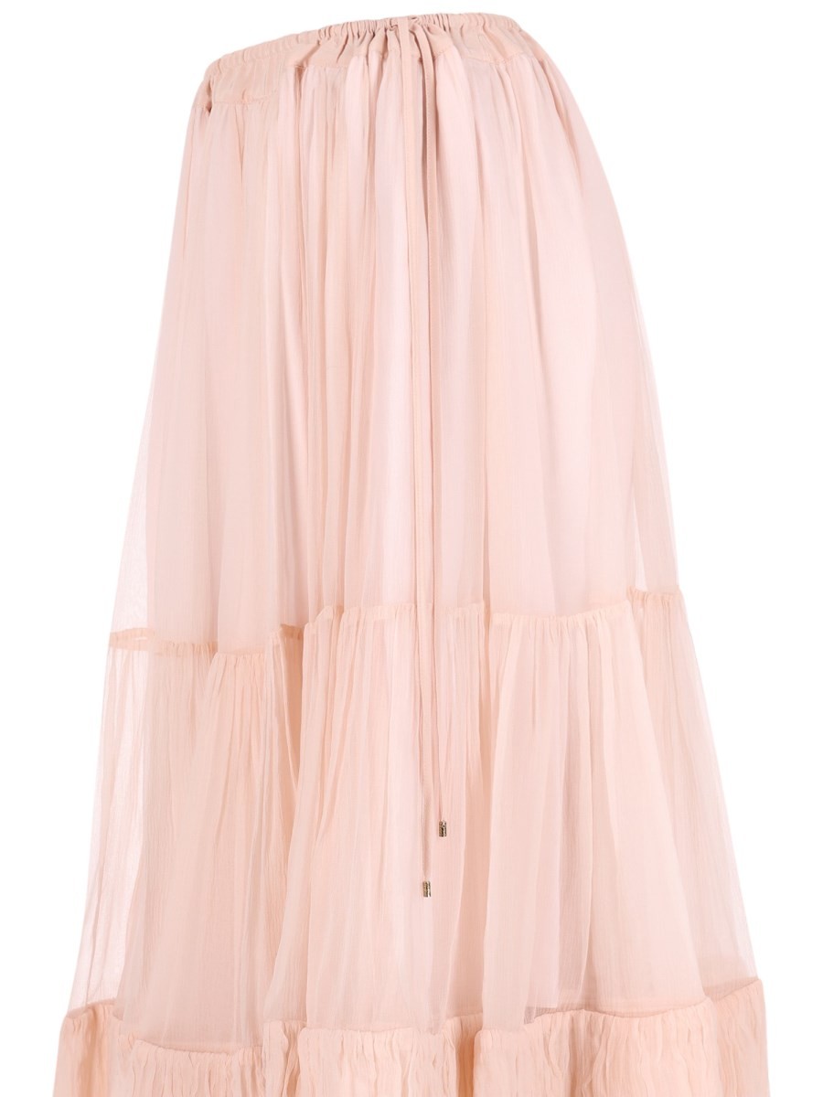 Chloé Women's Long Skirt with Volant Blue