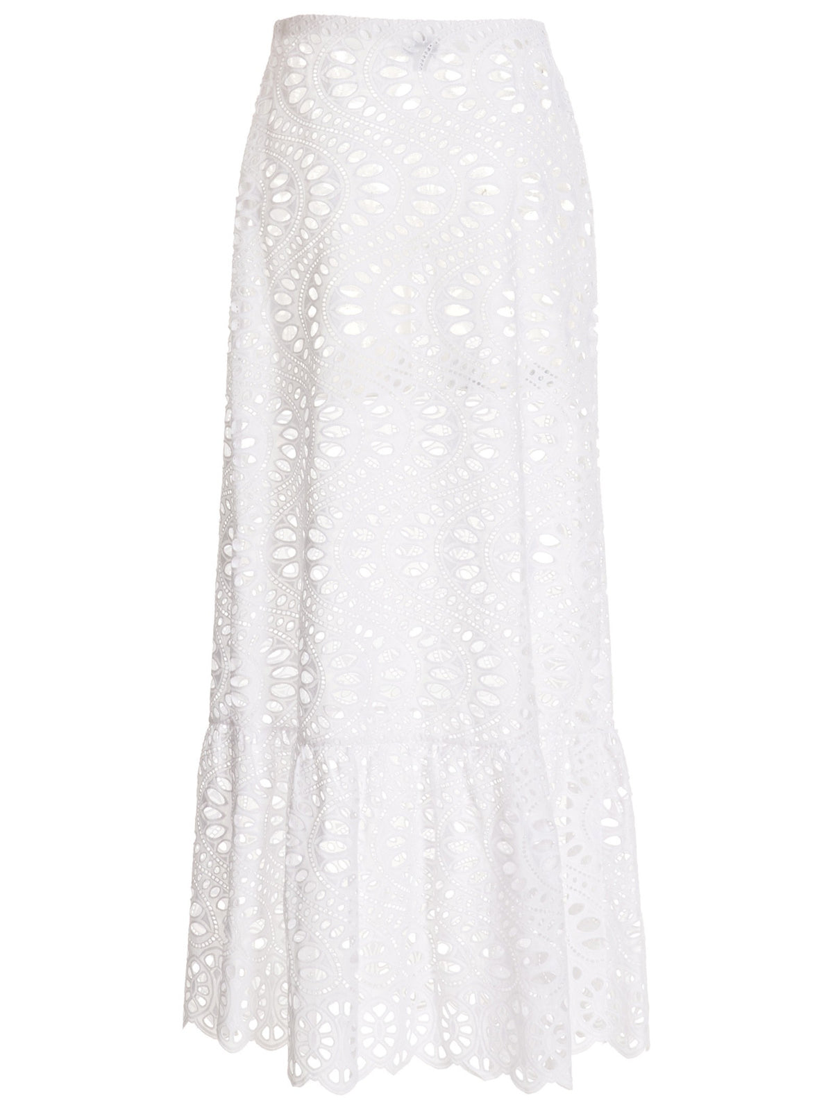 Giambattista Valli Long Macramè Skirt White, view 2