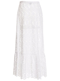 Giambattista Valli Long Macramè Skirt White, view 2