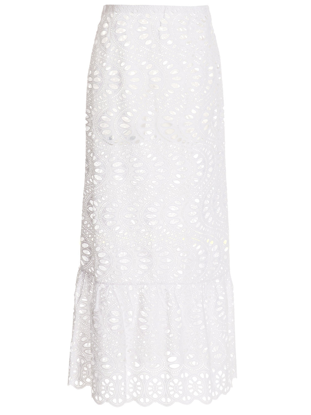 Giambattista Valli Gonna Lunga Macramè White