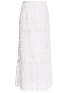 Giambattista Valli Long Macramè Skirt White