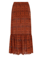 Ps By Paul Smith Women's Long Perforated Skirt Brown, view 2