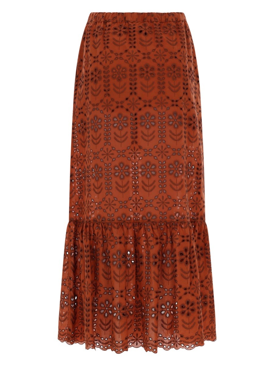 Ps By Paul Smith Women's Gonna Lunga Traforata Brown