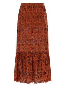 Ps By Paul Smith Women's Gonna Lunga Traforata Brown