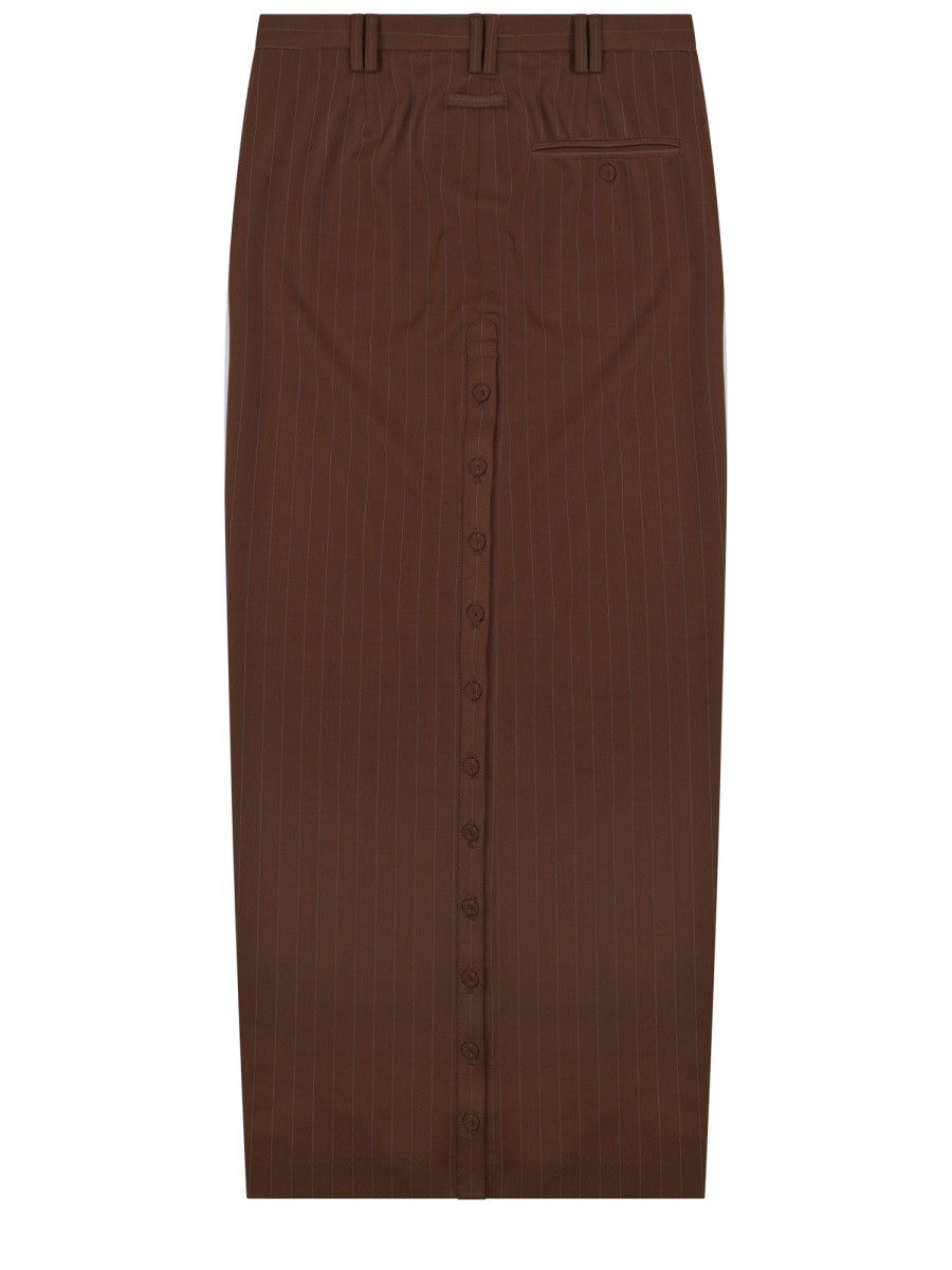 Jean Paul Gaultier Women's Midi Skirt with Buttons Brown, view 3