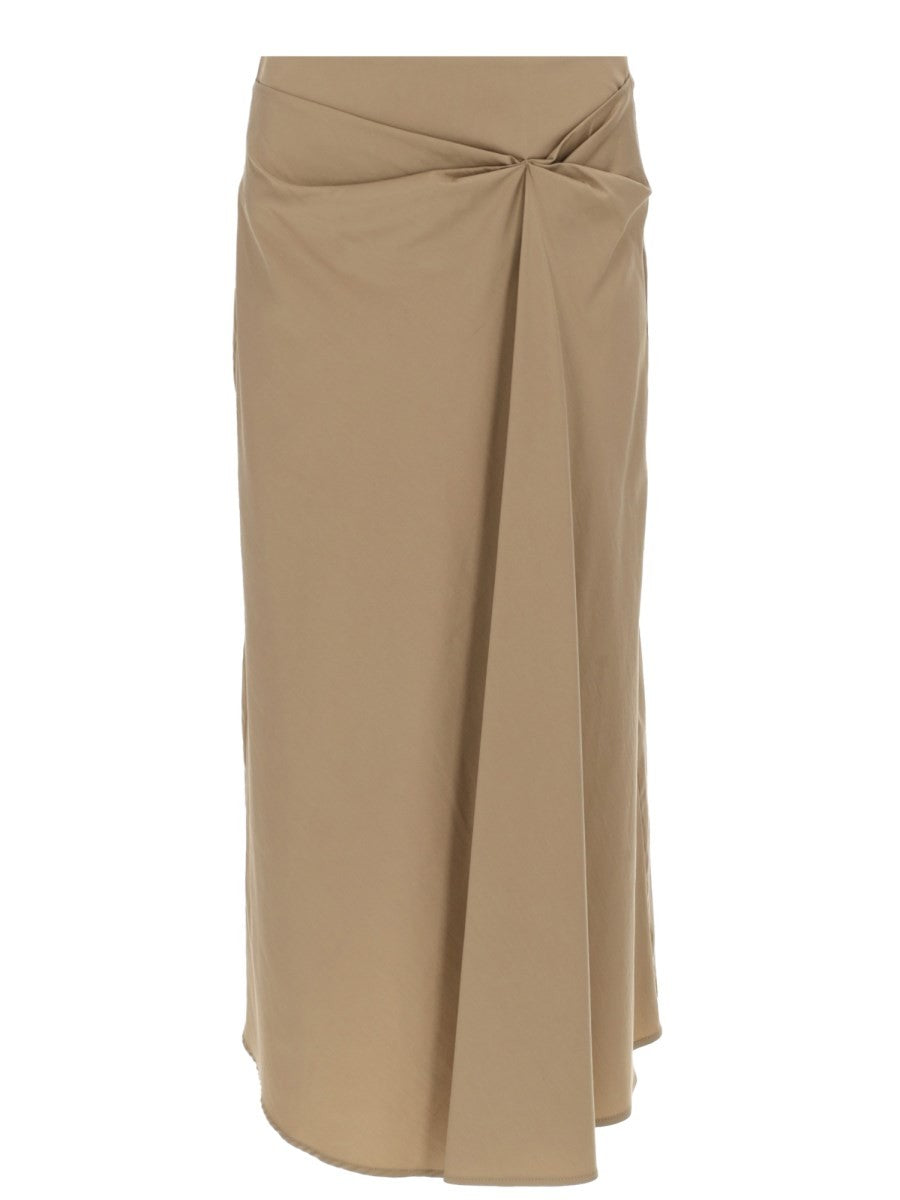 Max Mara Women's Gonna Midi Drappeggiata Beige