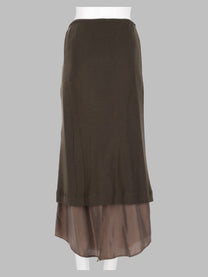 Alysi Women's Gonna Midi Effetto Doppio Strato Brown