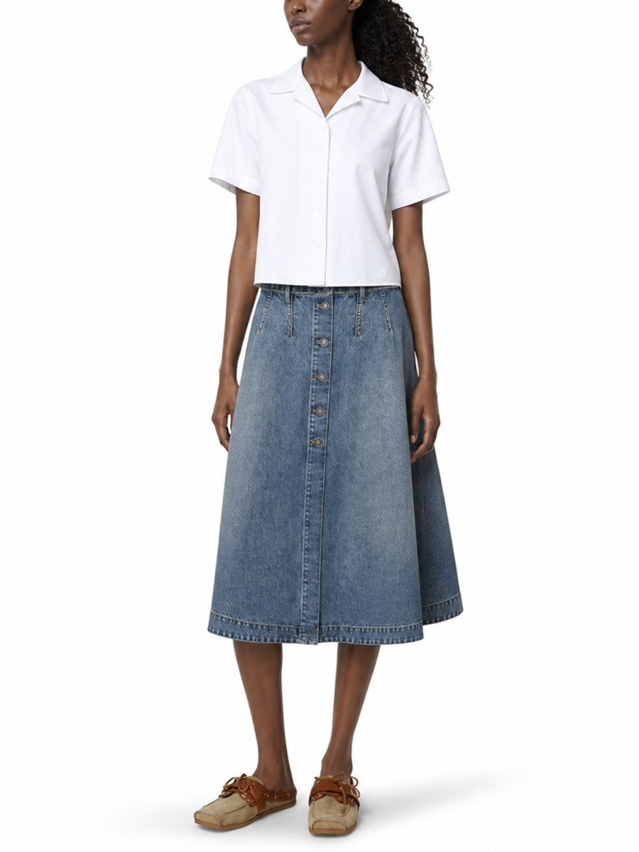 Dior Women's Gonna Midi in Denim Blue