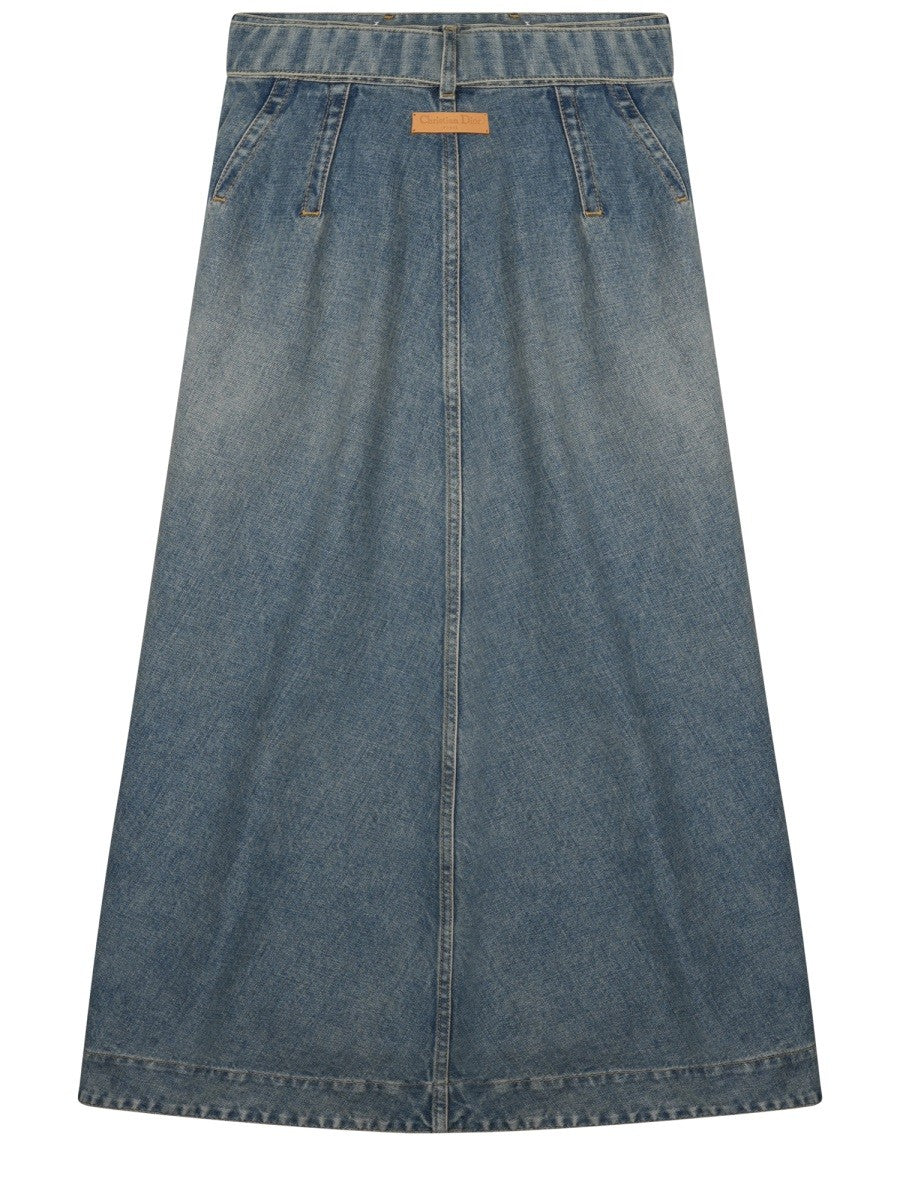 Dior Women's Gonna Midi in Denim Blue