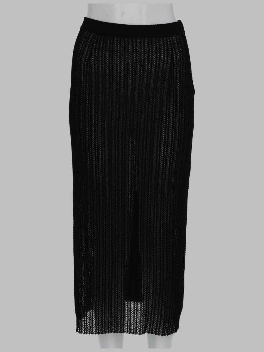 Maison Margiela Women's Gonna Midi in Maglia Coste Black