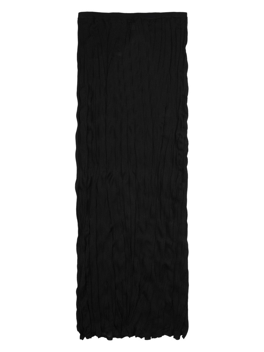 Toteme Women's Gonna Midi in Maglia Increspata Black