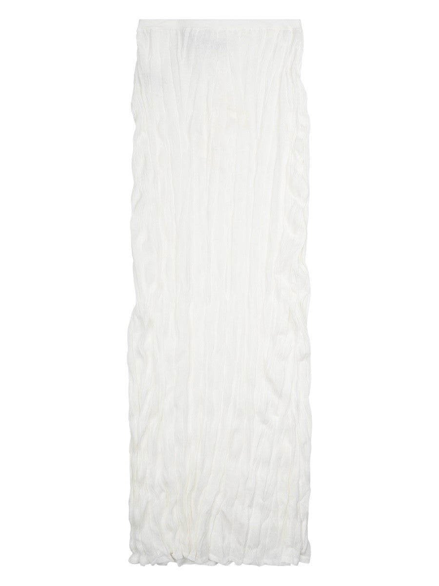 Toteme Women's Gonna Midi in Maglia Increspata White