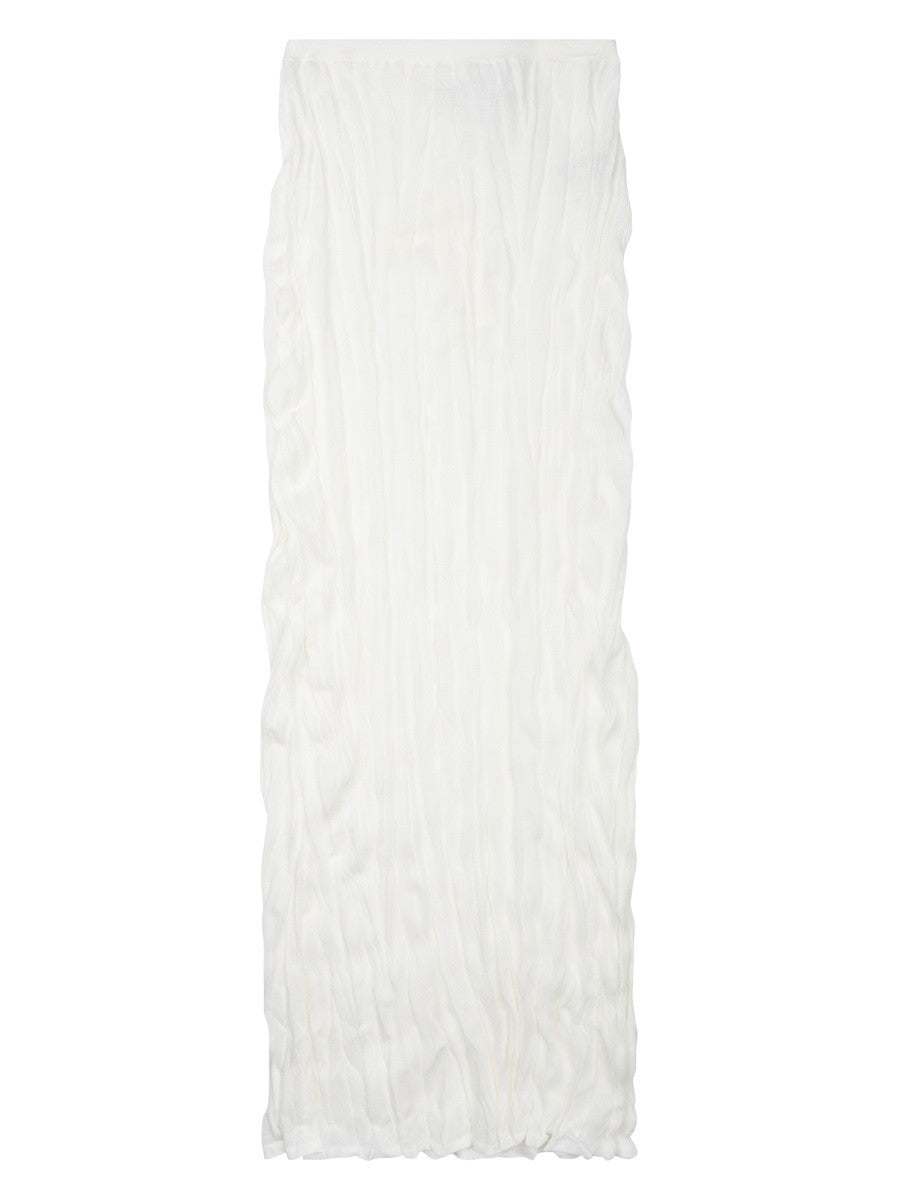 Toteme Women's Gonna Midi in Maglia Increspata White