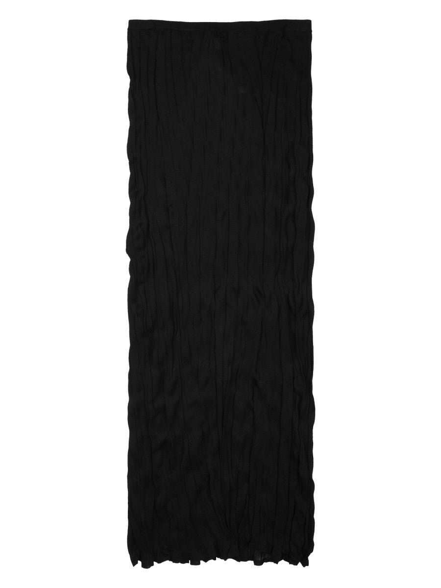 Toteme Women's Gonna Midi in Maglia Increspata Black