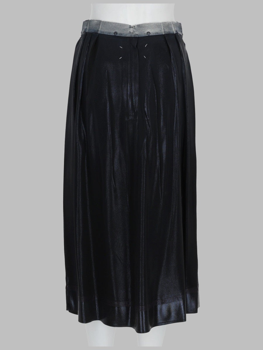 Maison Margiela Women's Gonna Midi in Misto Seta Black