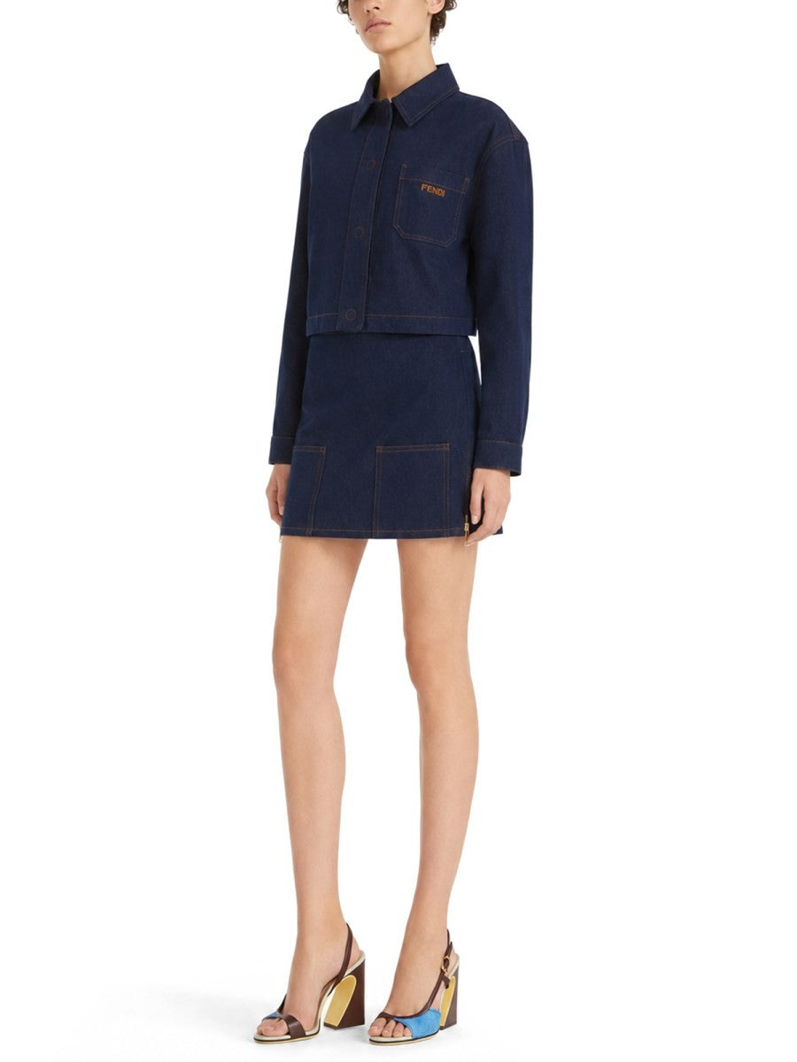 Fendi Women's Gonna Mini in Denim Blue