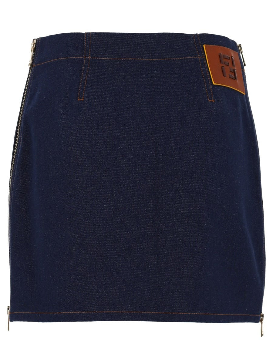Fendi Women's Gonna Mini in Denim Blue