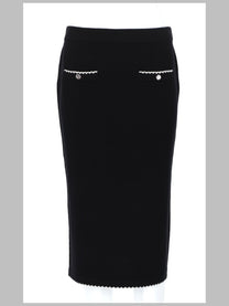 Tory Burch Women's Gonna Smerlata in Lana Black