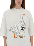 Moschino Women's Goose Jersey Shirt White, view 4