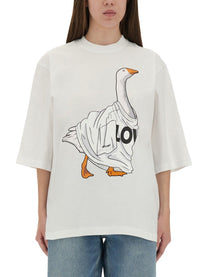 Moschino Women's Goose Jersey Shirt White
