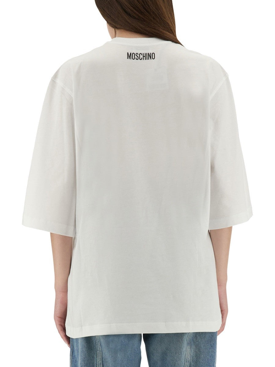 Moschino Women's Goose Jersey Shirt White, view 3