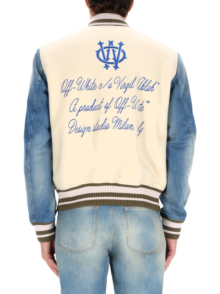 Off-White Men's Gothic Wool Denim Jacket Multicolor, view 5