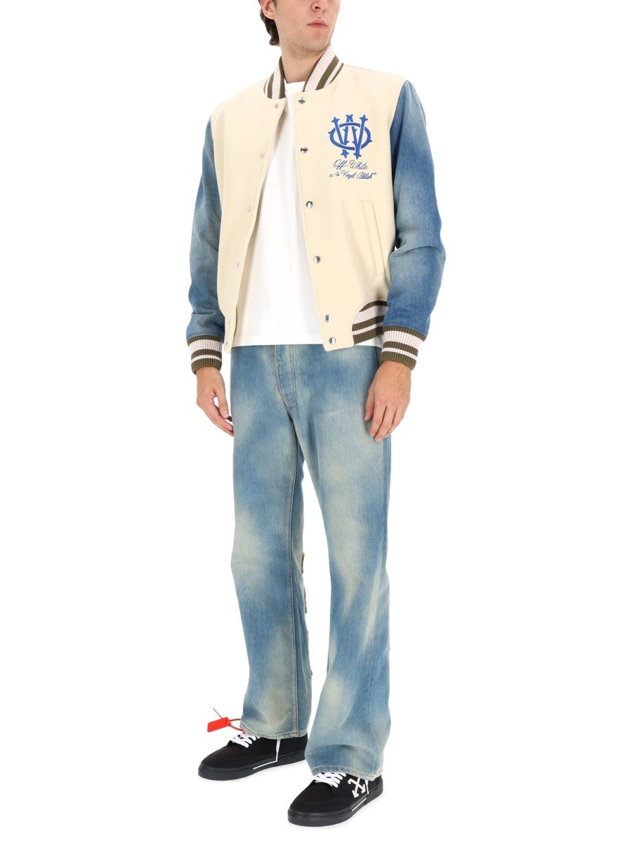 Off-White Men's Gothic Wool Denim Jacket Multicolor, view 2