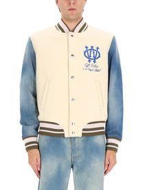 Off-White Men's Gothic Wool Denim Jacket Multicolor