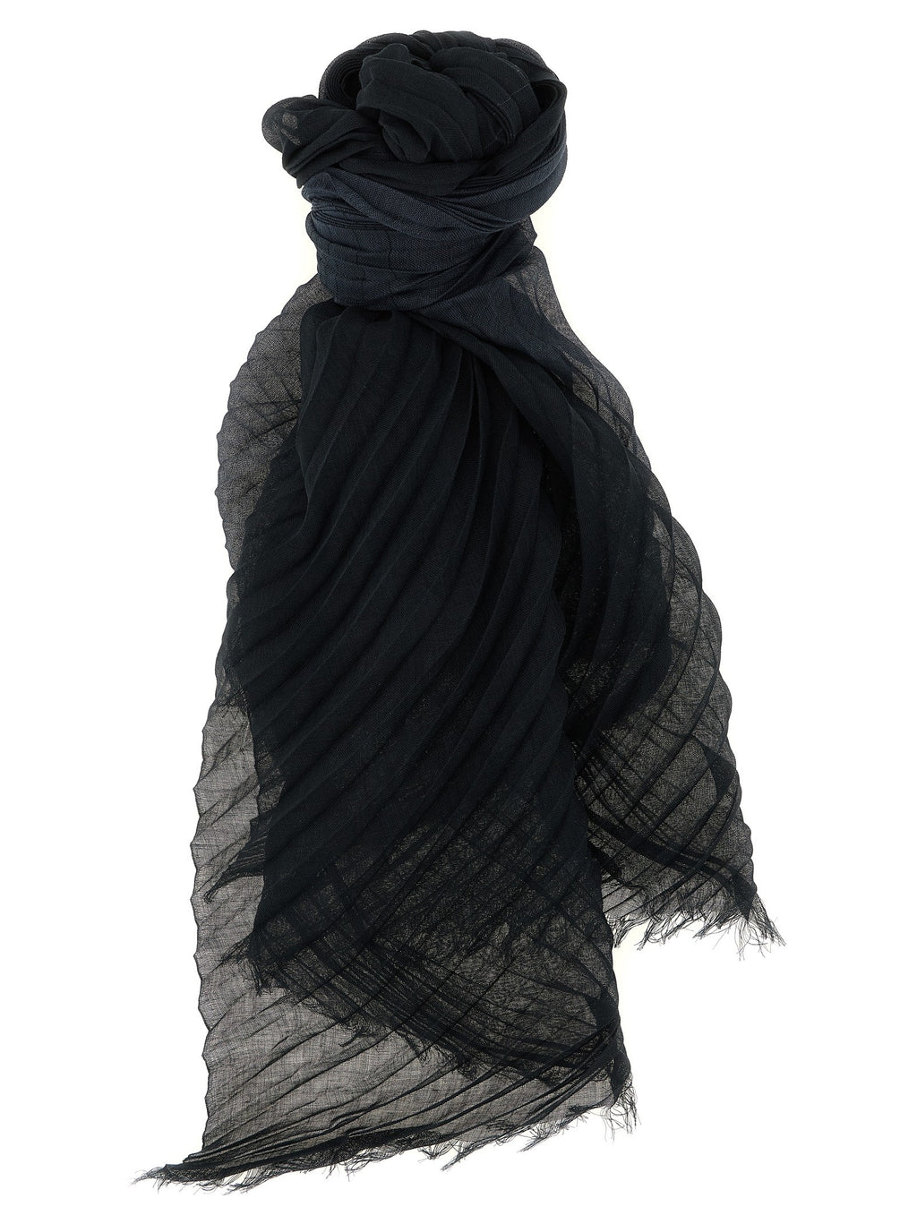 ISSEY MIYAKE Gradation Ramie Pleats Stole Black